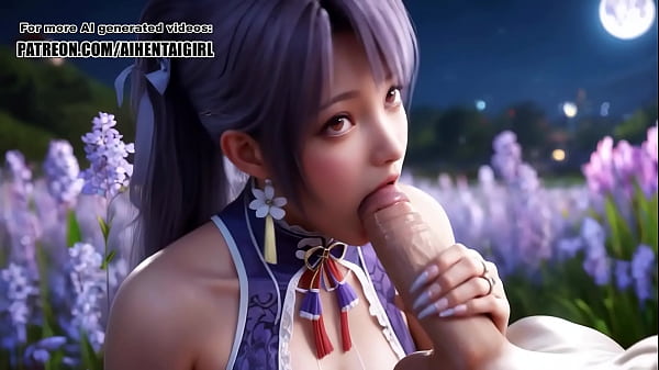 Ayane DoA Hentai: Nighttime Blossom Cumshot, POV Blowjob, and Tender Stroke  