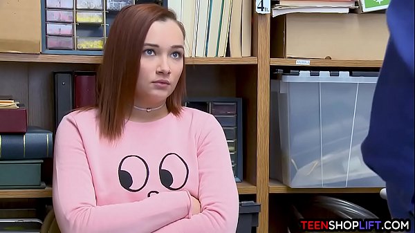 Disturbing security guard catches big ass redhead teen thief