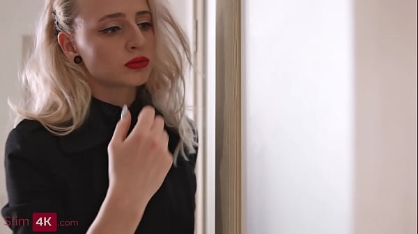 Insatiable blonde babe swallows cum after getting pounded