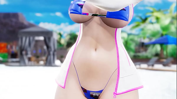 D.va goes to the beach to find a hung cock to fuck 