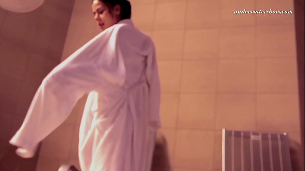 First time on camera in swimming pool