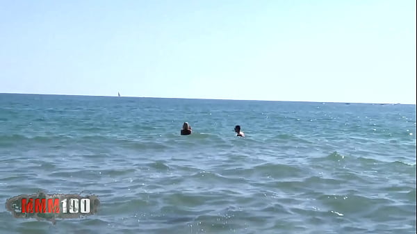 Hot blonde milf gets her two holes filled at the beach