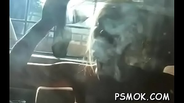 Breasty babe wet smokin' scene  