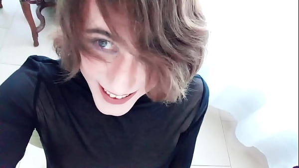 Cute femboy have anal play with webcam