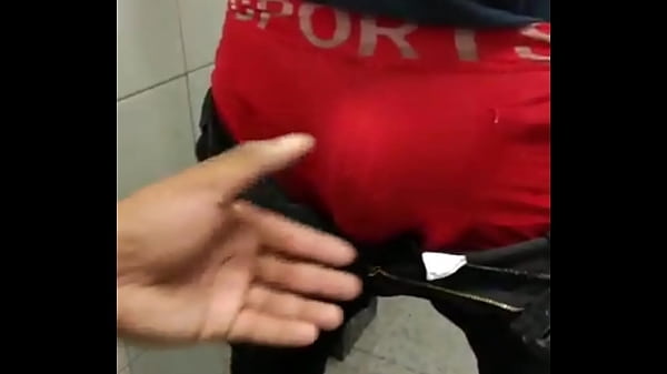 Public Bathroom with hot big dick man
