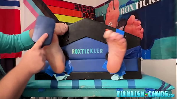 Obedient sub endures tickling all over