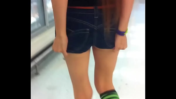 Sneak peek into her jean shorts