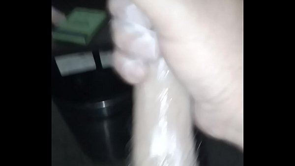 Stroking my cock with lotion
