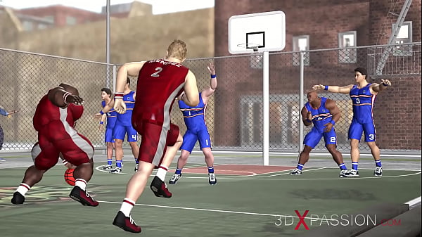 Basketball players fuck hard a sexy cheerleader girl on the street