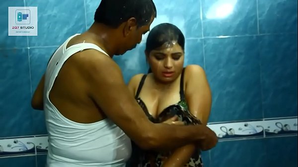 Sexy Lady Hot Scene with Aged Man in Bathroom