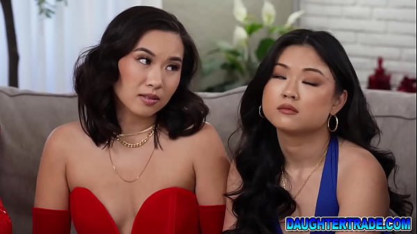 Kimmy sucks Peters cock and gets his shaft far down her throat and Lulu does the same with Danny  