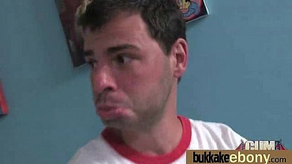 Interracial bukkake sex with black porn star 28