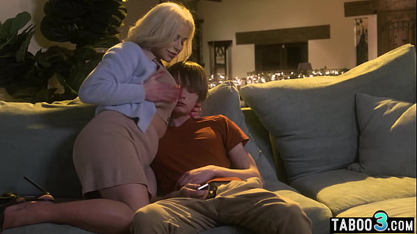 Big boobed blonde mature stepmother taboo fucked by her step son  