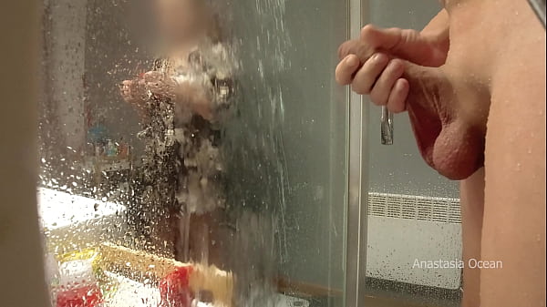 Stepmom came to his bathroom, he started jerking, she likes to watch. My pervert family.