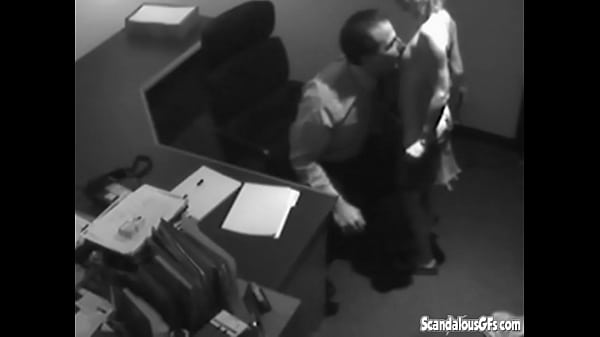 Blonde Secretary strip off her boss pants to show big dick. She strip off her clothes with small tits and blowjob her boss  