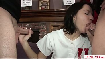 Teen Kelly Klass volunteers to be the strippr for the party.The petite college babe gets gangbanged by her classmates,getting her ass and pussy fucked