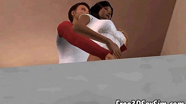 Tasty 3D ebony hottie sucks cock and gets fucked