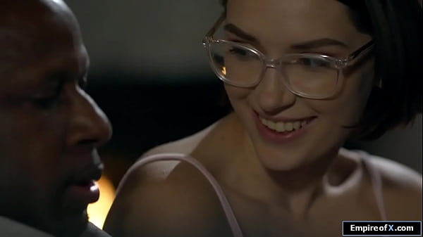 A black guy fucking her small tits white brunette friend