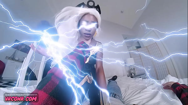 VRConk X-Men: Storm Cosplay by ebony babe - hardcore cowgirl POV