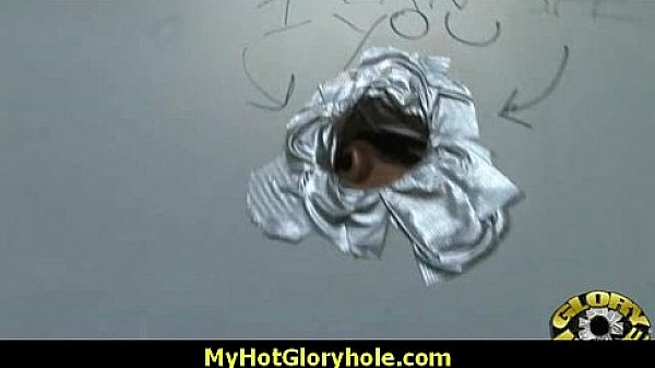 Hottie sucks and fucks black cock for cusmhot at gloryhole 24