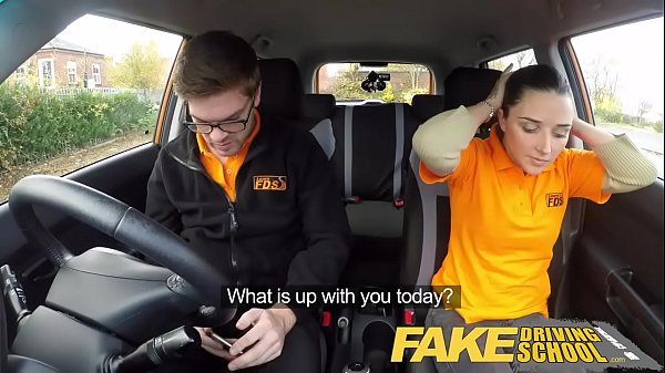 Fake Driving School - tiny British petite teen creams all over her teachers cock  