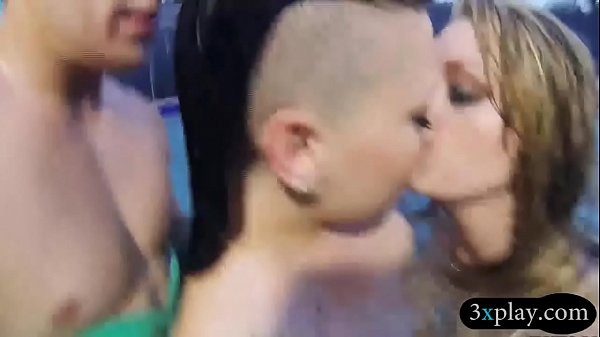 Two slutty babes suck off and pounded with pervert men