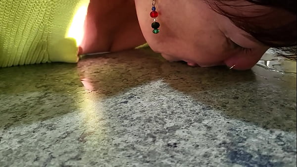 NZ trashy sub told to guzzle up the spilt by her Master  