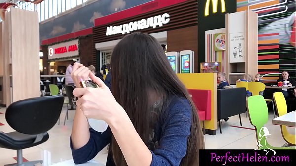 Brunette Public Suck Cock and Cum in Mouth on a Ferris Wheel 