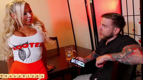 Horny Trans Waitress Knocks Over Plate of Wings so She Sucks My Big Dick and Takes Cock up Her Tight Ass