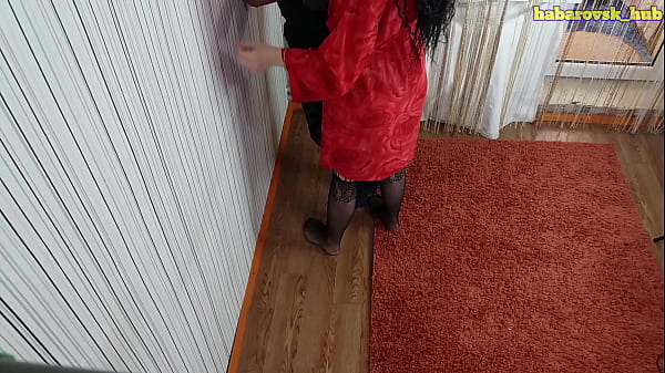 the owner fucks a sexy girl in stockings and brings her to orgasm