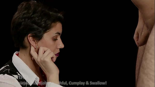 My beautiful wife gives a sensual blowjob, then plays with the cum before swallowing! 