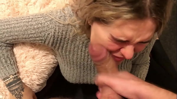 Blonde babe sucks cock and then drinks COFFEE WITH CUM!