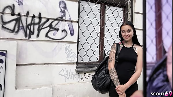 GERMAN SCOUT - SMALL TITS AND LONG LEGS GOTH GIRL SEDUCE TO FUCK AT MODEL JOB