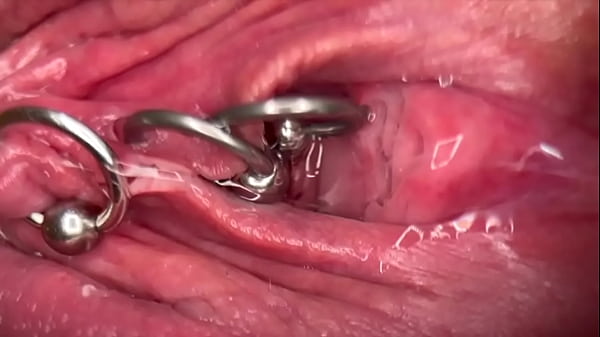 Really Close Up Macro my Pierced Clit and Pussy until get Very Wet and PEE go to inside my Pussy