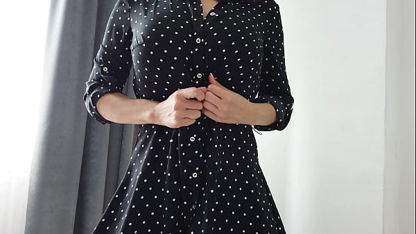 Hotr girl in a sexy dress with perfect breasts  