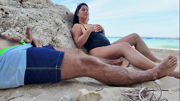 On a Public Beach with a Horny, Curvy StepMom.