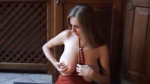 White Angle plays with her boobs 1