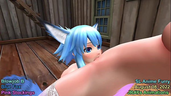 Blue Fox Girl Sucks Cock