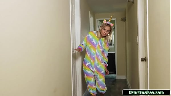 Petite stepsister masturbates on her stepbro jerking off.In his room she gives him a hand and wanks and deepthroats his big dick before shes fucked  