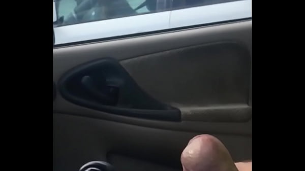 Jerk off in Car dick flash, I think she likes