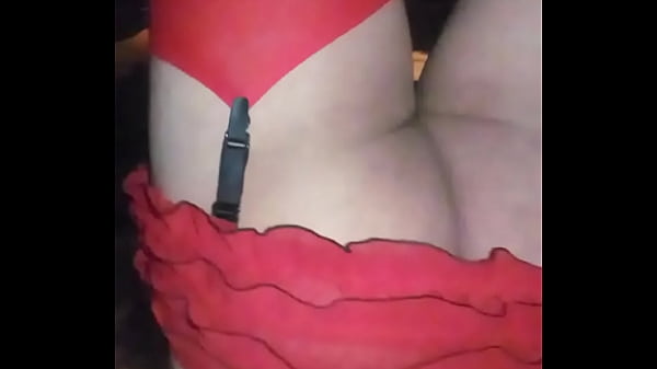 Crossdresser walking at night flashing 