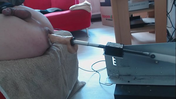 Hard anal machine fuck using cock as a clit makes him cum hard