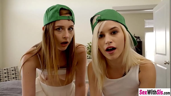 Teens pop out their small tits for beads 