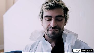 Lola Fae and her bf wear protective clothing due to the pandemic.They are still horny and the small tits babe starts to masturbate while he jerks off  