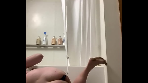 Slutty trans girl gives herself an enema before getting rawed