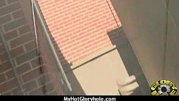 Black chick blows & fucks cock on a naughty gloryhole 12