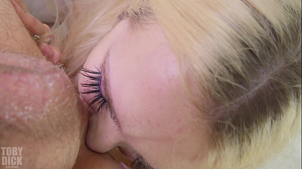 Blonde Cute Teen FACEFUCKED and RIMMING with much older man