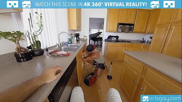 Gay VR PORN - Ebony twink Micha stroking his big black cock