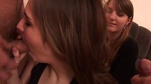 One beauty serving several dicks at the real sex party