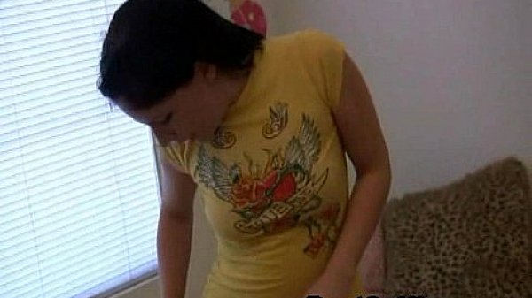 Horny Brunette Fucks Her Pussy With Glass Dildo  